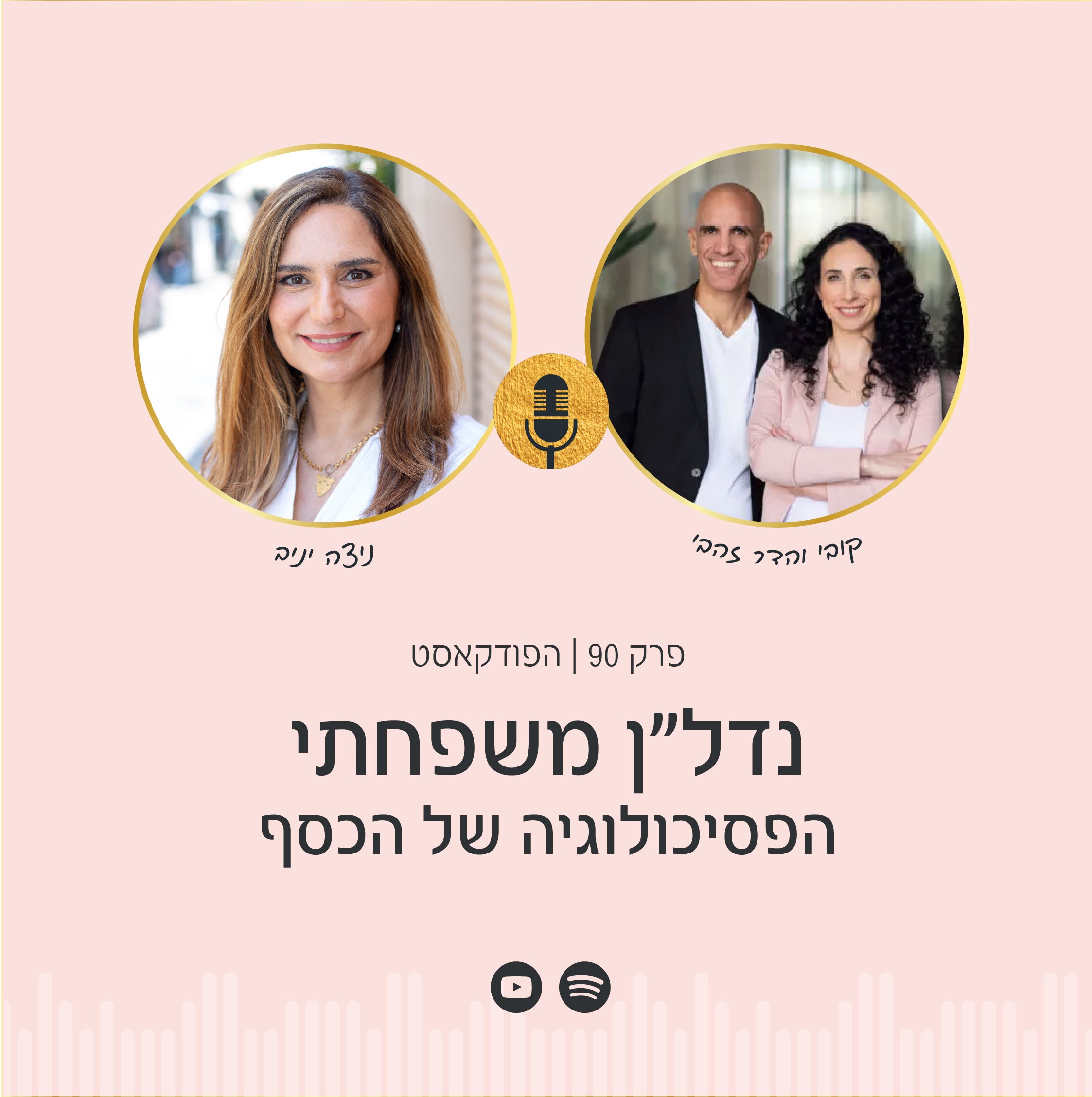 קובי והדר זהבי בפרק פודקאסט משותף עם ניצה יניב על הפסיכולוגיה של הכסף בהשקעות ובו מפת דרכים ברורה ופשוטה למשקיע מתחיל מקבלת ההחלטה לרכישת נכס ועד להשגת המטרה.